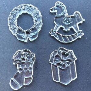 Vintage Princess House CrystalChristmas Ornaments Set 4 #896 NO BOX